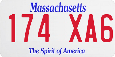 MA license plate 174XA6