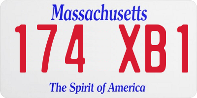 MA license plate 174XB1