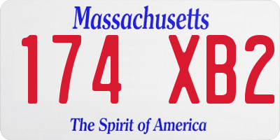 MA license plate 174XB2