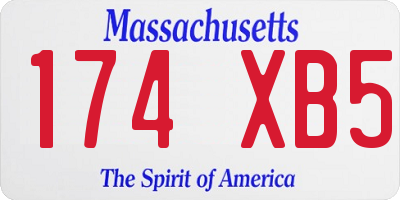 MA license plate 174XB5