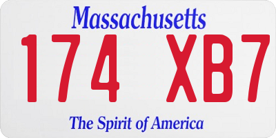 MA license plate 174XB7
