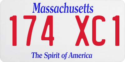 MA license plate 174XC1