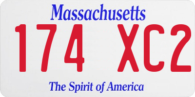 MA license plate 174XC2