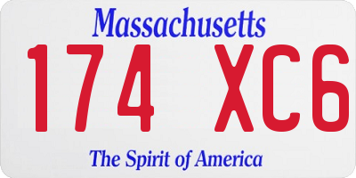 MA license plate 174XC6