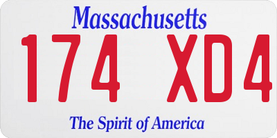 MA license plate 174XD4