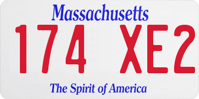 MA license plate 174XE2