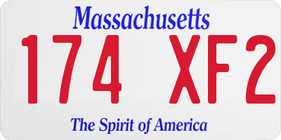 MA license plate 174XF2