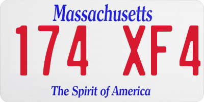 MA license plate 174XF4