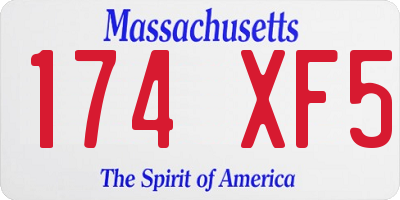MA license plate 174XF5
