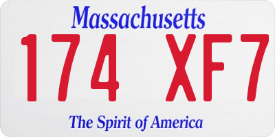 MA license plate 174XF7