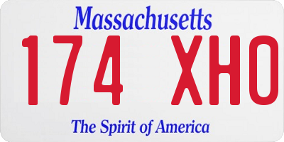 MA license plate 174XH0