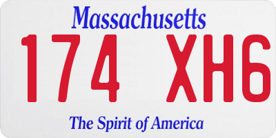 MA license plate 174XH6
