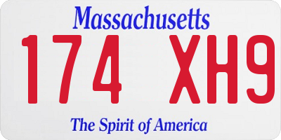 MA license plate 174XH9