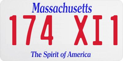MA license plate 174XI1