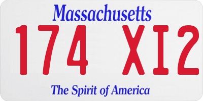 MA license plate 174XI2