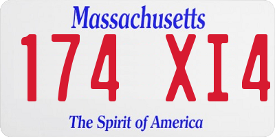 MA license plate 174XI4