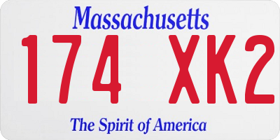 MA license plate 174XK2