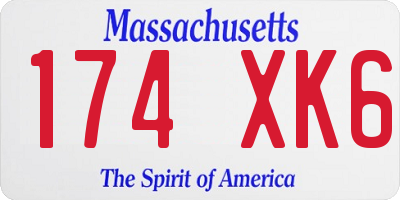 MA license plate 174XK6