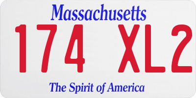 MA license plate 174XL2