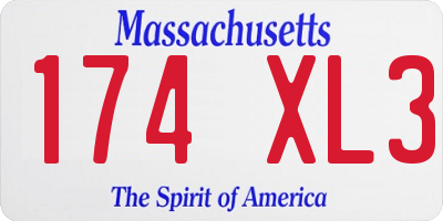 MA license plate 174XL3