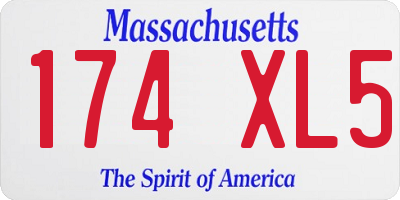 MA license plate 174XL5