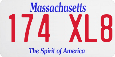 MA license plate 174XL8