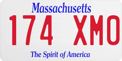 MA license plate 174XM0