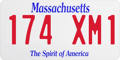 MA license plate 174XM1