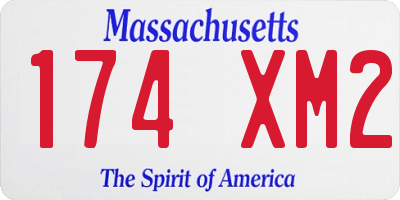 MA license plate 174XM2