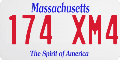 MA license plate 174XM4