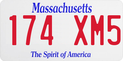 MA license plate 174XM5