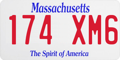 MA license plate 174XM6