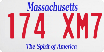 MA license plate 174XM7
