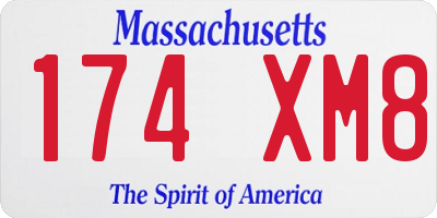 MA license plate 174XM8