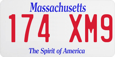 MA license plate 174XM9