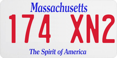 MA license plate 174XN2