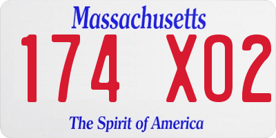 MA license plate 174XO2