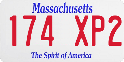 MA license plate 174XP2