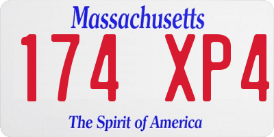 MA license plate 174XP4