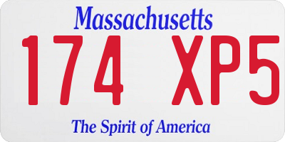MA license plate 174XP5
