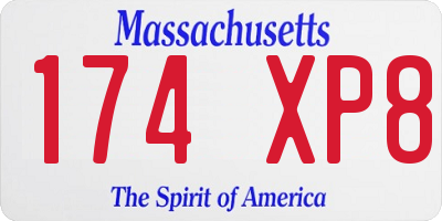 MA license plate 174XP8