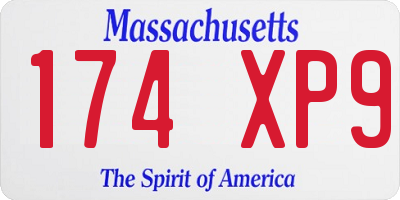 MA license plate 174XP9