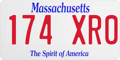 MA license plate 174XR0