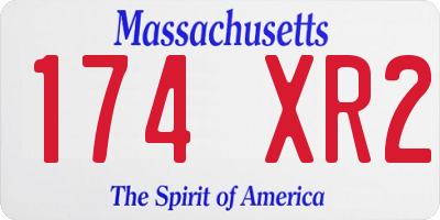 MA license plate 174XR2