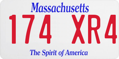 MA license plate 174XR4