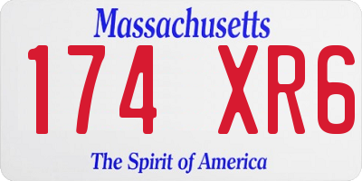MA license plate 174XR6