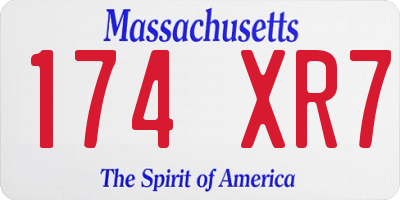 MA license plate 174XR7