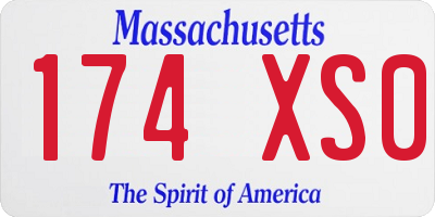 MA license plate 174XS0