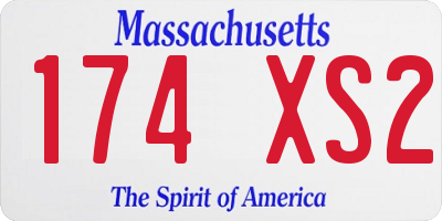 MA license plate 174XS2