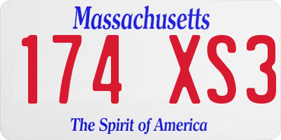 MA license plate 174XS3